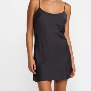 LOFT Black Slip Dress with Spaghetti Straps